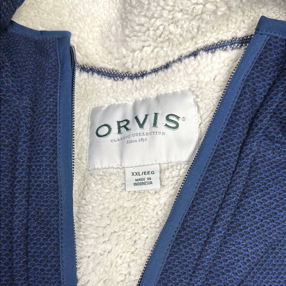 Orvis Blue Textured Zip-Up Jacket - Picture 2 of 5